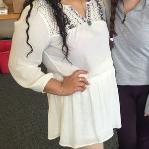 Garage White Long Sleeve Dress